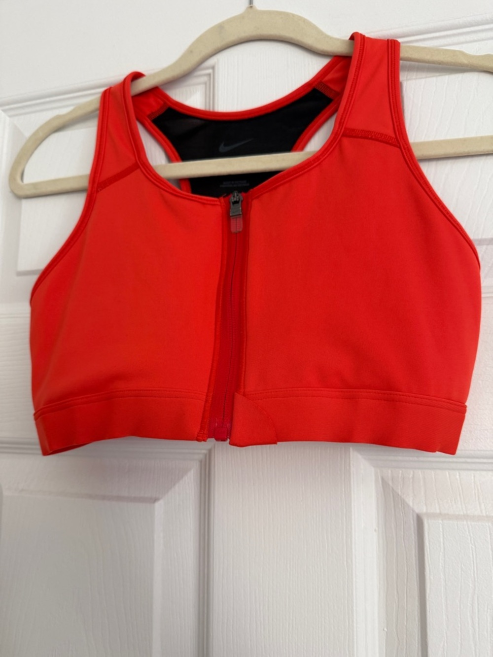 Nike Dri-Fit Red Front-Zip Sports Bra